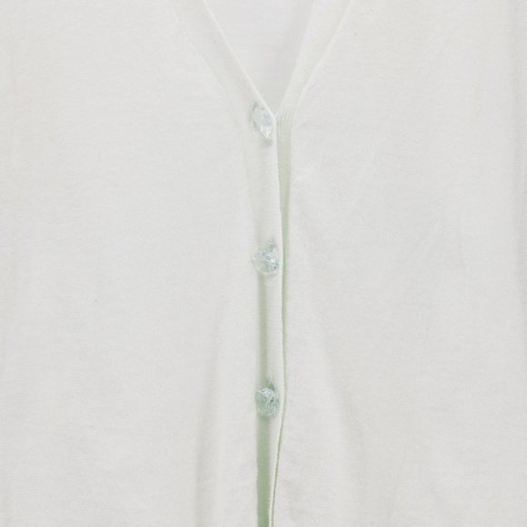 Mint Cotton J. Crew Cardigan w/ Gemstone Buttons - Size M - Excellent Condition - Picture 2 of 4